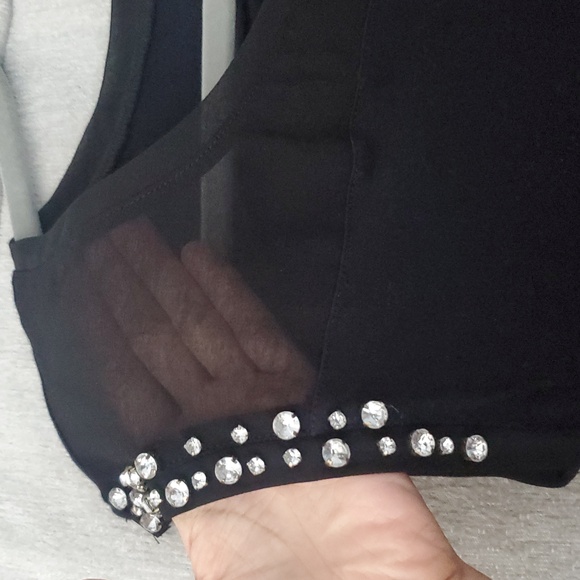 Express Black Embellished Cap Sleeves With Sheer At Shoulders - Picture 6 of 9